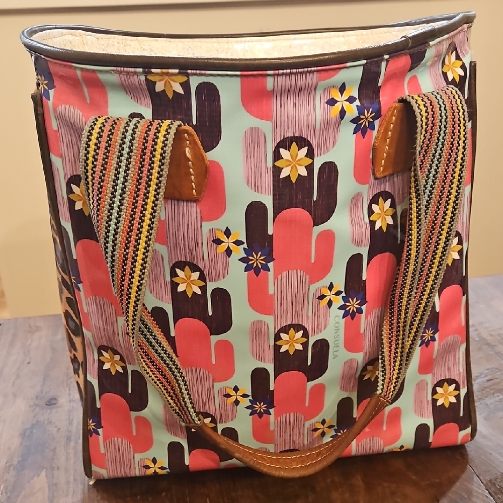 Consuela Thelma Floral Cactus Pattern Tote Bag
